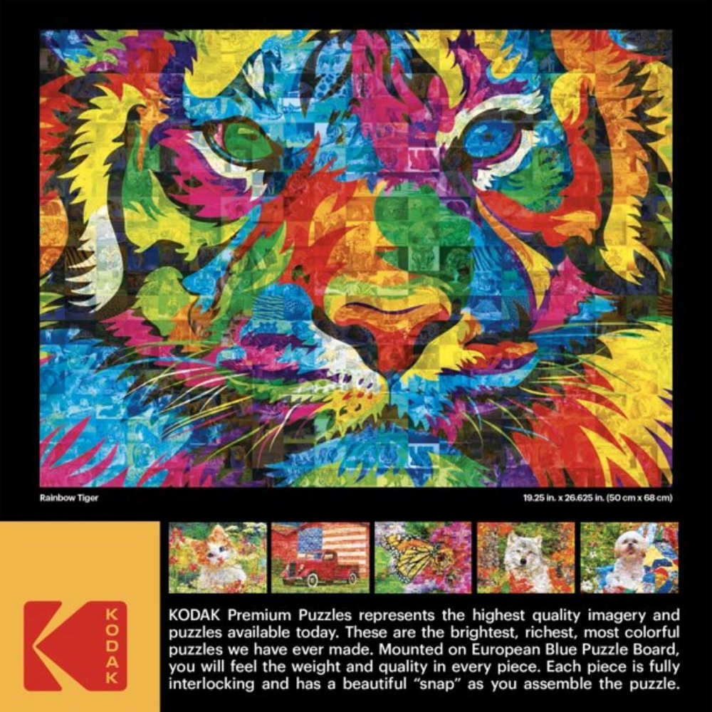 Kodak Mosaics 750 Piece Jigsaw Puzzle - Rainbow Tiger - Picture 3 of 3